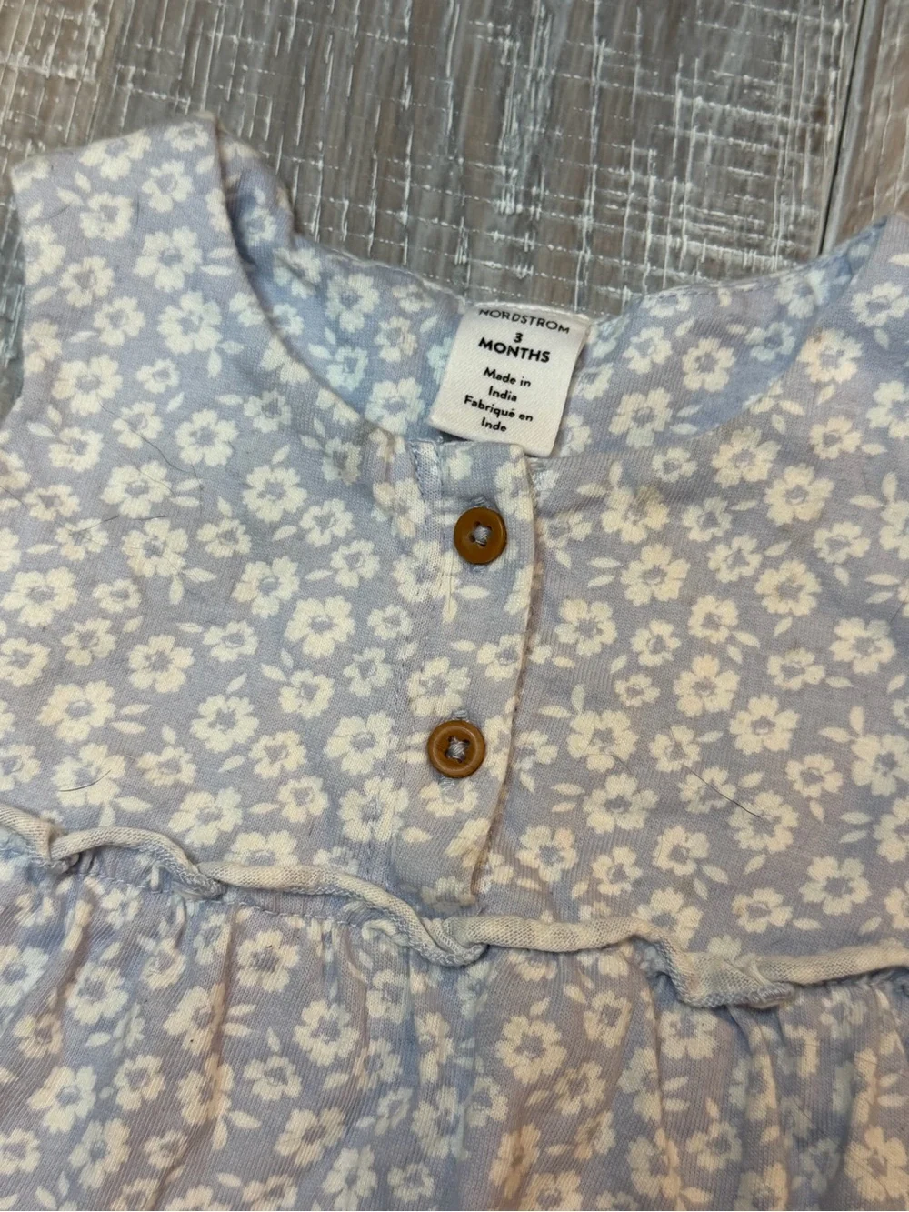 Nordstrom Baby Light Blue Floral Dress, Bloomers & Hat Set
